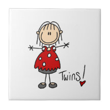 Expecting Twins T-shirts and Gifts Tile