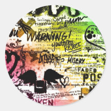 explode round sticker