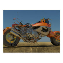 exploding bike postcards