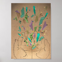 Exploding Hands art print