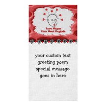 Exploding Love Head Photo Card Template