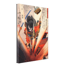 Explosive Samurai Painting circa 1800s Canvas Print