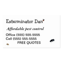 Exterminator business cards