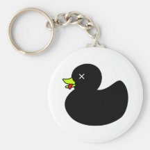 Extra Dead Rubber Duck with Tongue Hanging Out Keychain