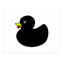 Extra Dead Rubber Duck with Tongue Hanging Out Postcard
