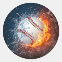 Extreme Baseball Round Stickers