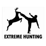 Extreme Hunting Deer Karate Kick Post Cards