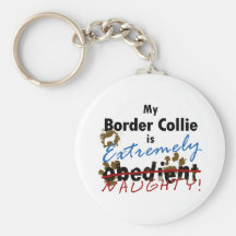 Extremely Naughty Border Collie Key Chain