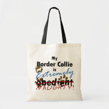 Extremely Naughty Border Collie Tote Bags