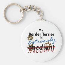 Extremely Naughty Border Terrier Keychains