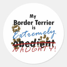 Extremely Naughty Border Terrier Stickers