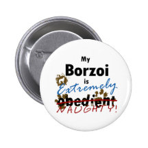 Extremely Naughty Borzoi Buttons