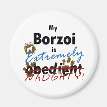 Extremely Naughty Borzoi Fridge Magnets