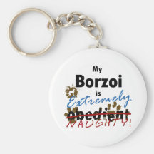 Extremely Naughty Borzoi Key Chain