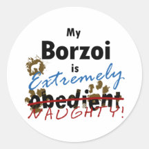 Extremely Naughty Borzoi Stickers