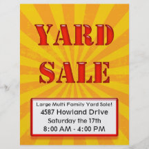 Eye Catching Yard Sale Flyer