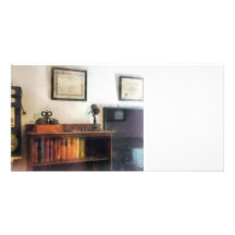 Eye Doctor's Office With Diploma Custom Photo Card