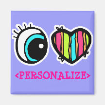 Eye Heart Pictogram, <PERSONALIZE> Refrigerator Magnet