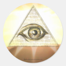 Eye of Providence Sunburst Round Stickers