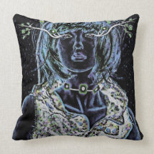 Eyelashes Pillow in Blue