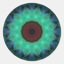 Eyesore Teal Evil Eye Round Stickers