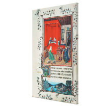 f.93v The Birth of John the Baptist and the Baptis canvas prints