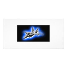 F/A-18 Hornet Fighter Jet Light Blue Personalized Photo Card