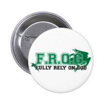 F.R.O.G. - Fully rely on God (green) Pin