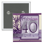 Fabulous 40 Birthday Buttons