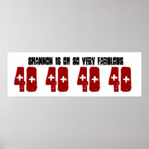 Fabulous 40 Birthday Party Banner Custom Name Poster