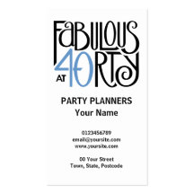 Fabulous 40 black blue Business Card