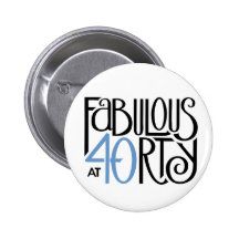 Fabulous 40 black blue Button