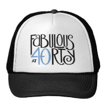 Fabulous 40 black blue Hat