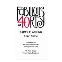 Fabulous 40 black red Business Card