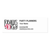 Fabulous 40 black red small Business Card