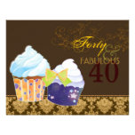 Fabulous 40th Birthday Party Cupcakes Invitations