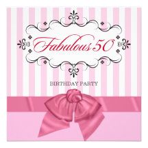 Fabulous 50 - Custom Birthday Party Invitations