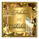 Fabulous Any Age Celebration Gold Champagne Invite
