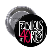 Fabulous at 40 Dark Button