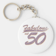 Fabulous at 50 Birthday Keychains