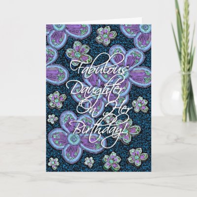 festive and beautiful flower card for your daughter's b
