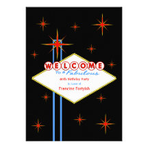 Fabulous Las Vegas Sign Birthday Party Invitation