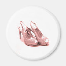 Fabulous Pink Glitter Stilettos Refrigerator Magnet