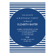 Fabulous Stripes General Party Invitation (Blue)