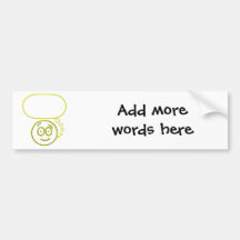 Face #4 (with speech bubble) bumper stickers