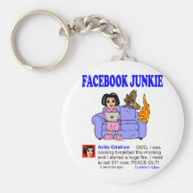 FACEBOOK JUNKIE KEY CHAIN