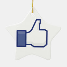 facebook LIKE thumb up Christmas Tree Ornaments