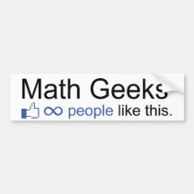 Facebook - Math Geeks (infinity) Bumper Sticker