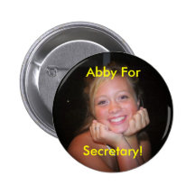 FACESHOTABB, Abby ForSecretary! Pin