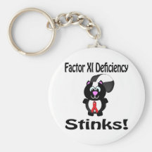 Factor XI Deficiency Stinks Skunk Awareness Design Keychain